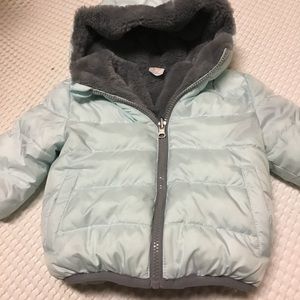 Wonder Nation Infant girl/boy Fur Lined Puffer Coat with Hood size 12 months